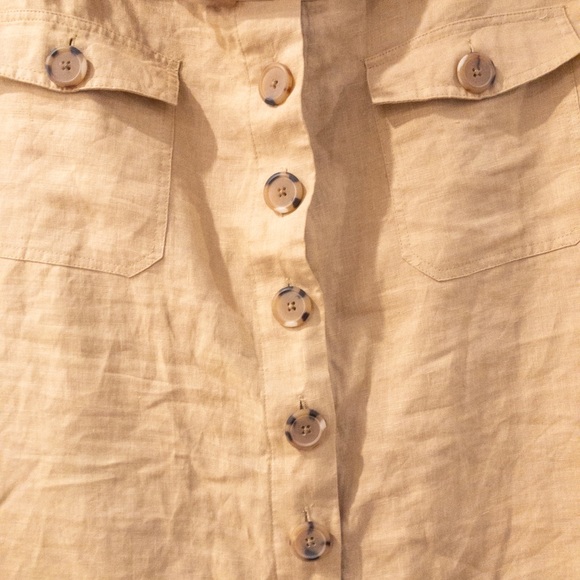 Autograph New York Tan Button Front Skirt - Picture 4 of 4